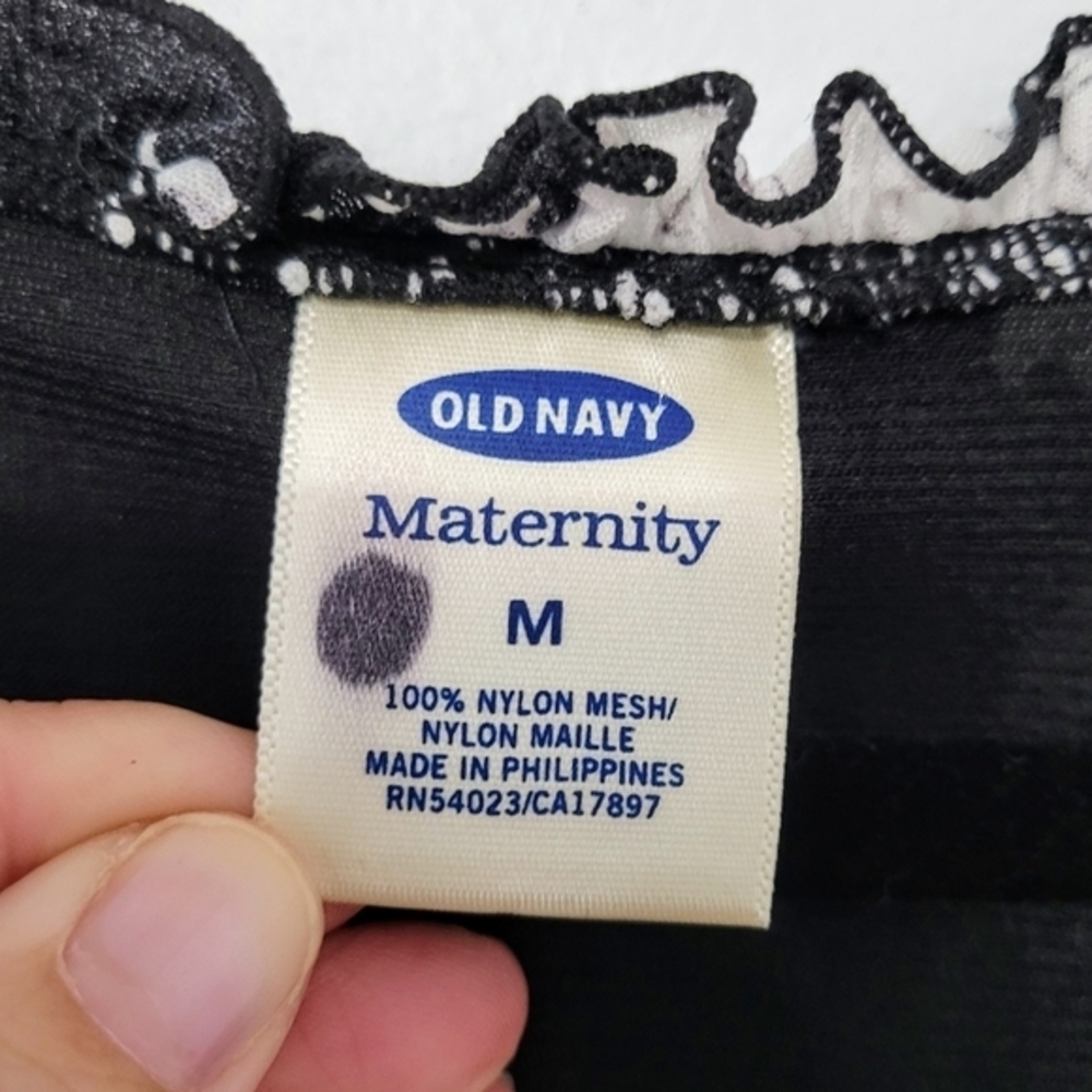 Old Navy Maternity Sleeveless Lightweight Black & White Floral Dress, Sz M Lined - Picture 3 of 7